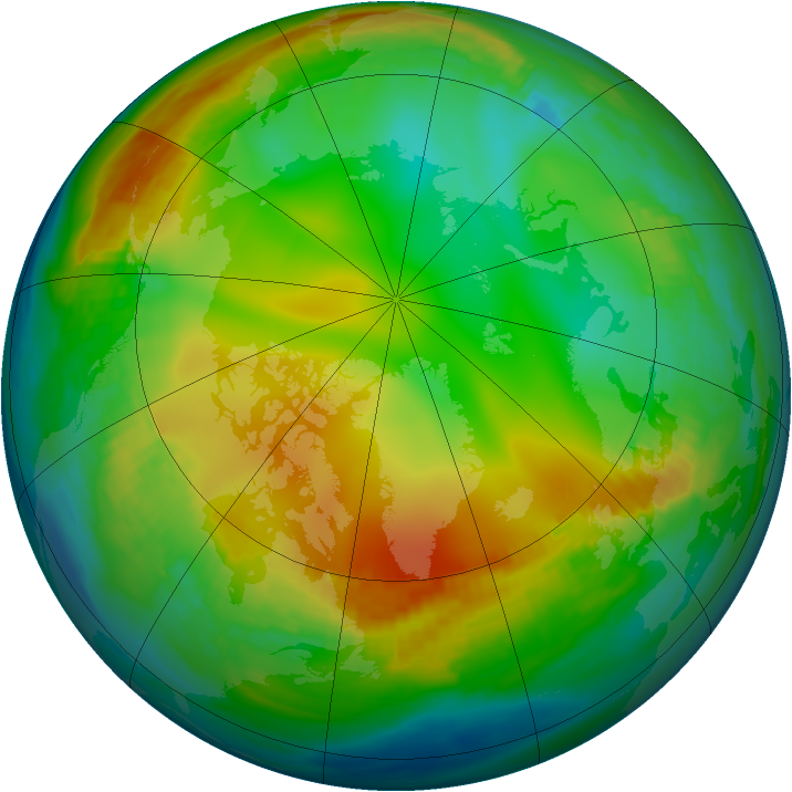Arctic ozone map for 12 December 1981